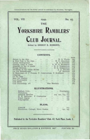 YRCJ 1949; 7(25) (1949) | Journal | Climbing History