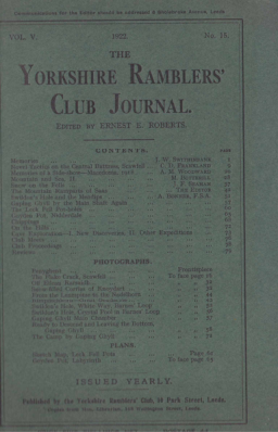 YRCJ 1922; 5(15) (1922) | Journal | Climbing History